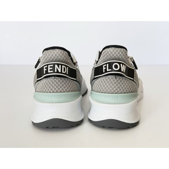 Fendi Flow Sneakers Gray/White/Green 9 US (8 Fendi) 7E1689 NIB $1190 main image 6